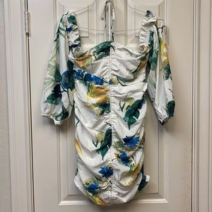 LUXXEL Floral  ruched Mini Dress M